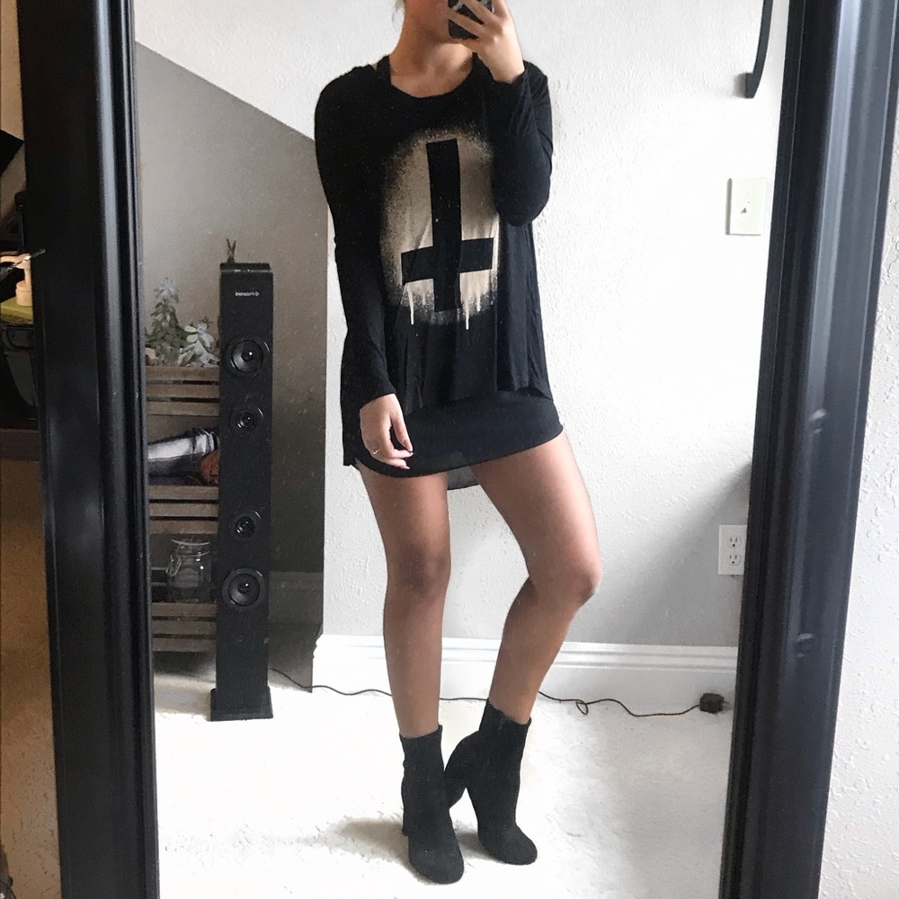 Black Inverted Cross Dress/Top